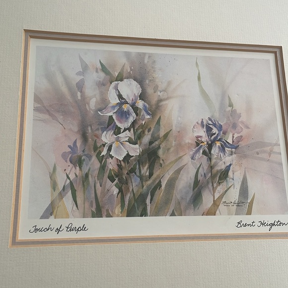 Touch of Purple double matted print by Brent Heighton (irises) 11”h x 14”w - Picture 2 of 14